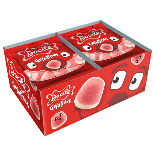 BALA DE GELATINA DOCILE 15GR BEIJOS - DP COM 12 UN