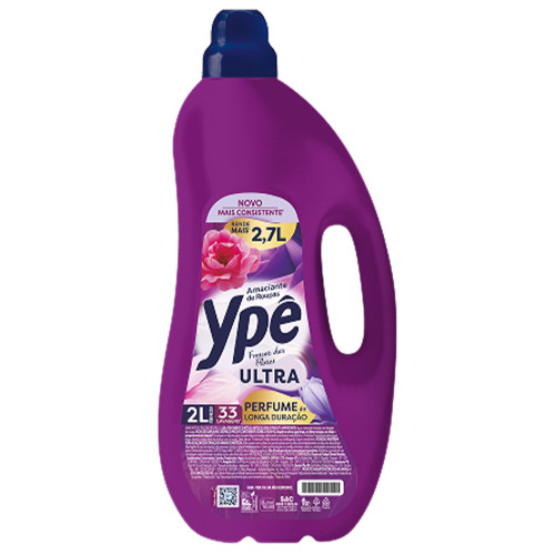 AMACIANTE YPÊ ULTRA FRASCO 2 LITROS FRESCOR DAS FLORES - CX COM 6 UN