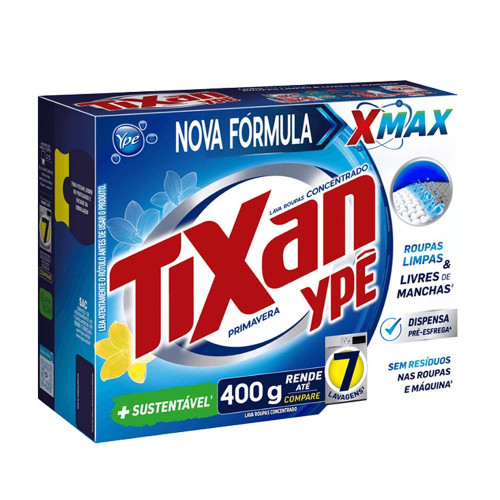 LAVA ROUPAS EM PÓ TIXAN YPÊ 400GR PRIMAVERA - CX COM 28 UN