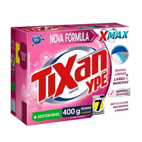 LAVA ROUPAS EM PÓ TIXAN YPÊ 400GR MACIEZ - CX COM 28 UN