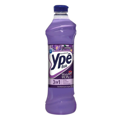 DESINFETANTE BAK YPÊ 500ML LAVANDA - CX COM 12 UN
