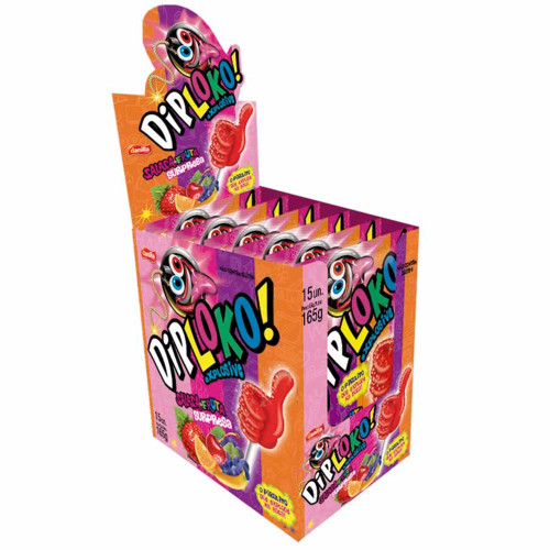 PIRULITO DIP LOKO EXPLOSIVE 165GR SALADA DE FRUTAS - DP COM 15 UN