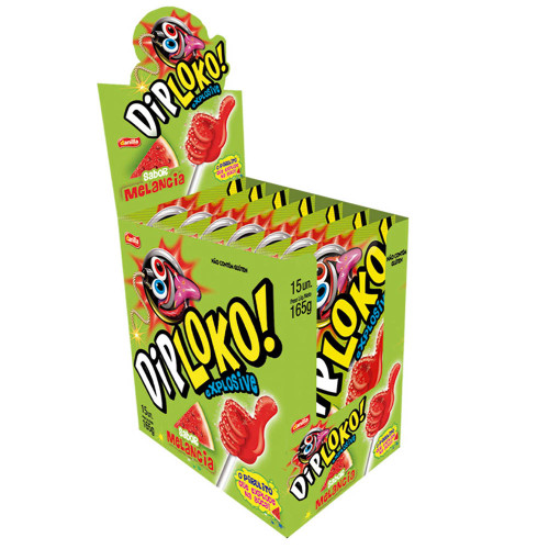 PIRULITO DIP LOKO EXPLOSIVE 165GR MELANCIA - DP COM 15 UN