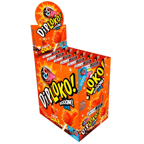 PIRULITO DIP LOKO BOOOM LIKE 165GR COLA - DP COM 15 UN