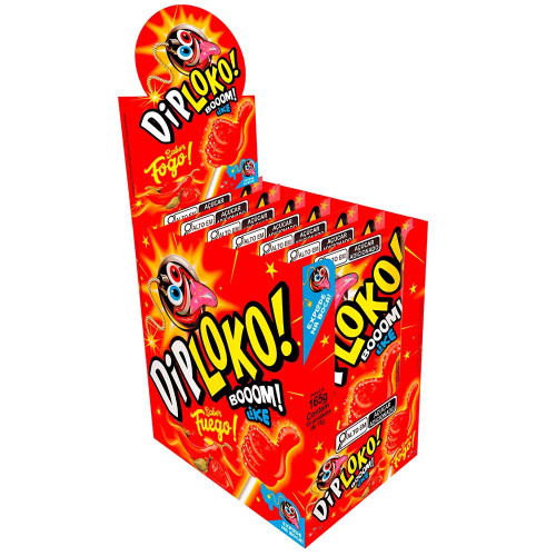 PIRULITO DIP LOKO BOOOM LIKE 165GR FOGO - DP COM 15 UN