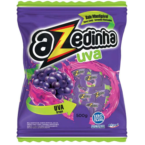 BALA RICLAN FREEGELLS MASTIGÁVEL AZEDINHA 500GR UVA - UNIDADE