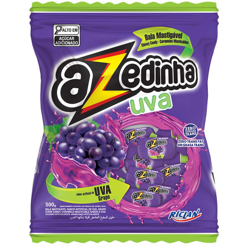 BALA RICLAN FREEGELLS MASTIGÁVEL AZEDINHA 500GR UVA - UNIDADE