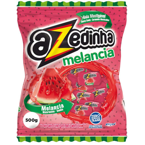 BALA RICLAN FREEGELLS MASTIGÁVEL AZEDINHA 500GR MELANCIA - UNIDADE