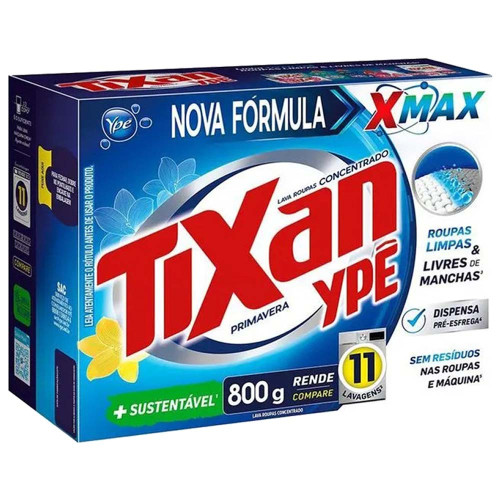 LAVA ROUPAS EM PÓ TIXAN YPÊ 800GR PRIMAVERA - CX COM 24 UN