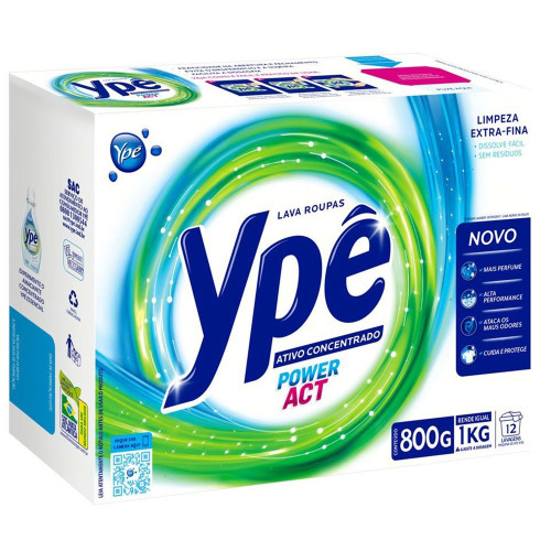 LAVA ROUPAS EM PÓ TIXAN YPÊ 800GR POWER ACT - CX COM 24 UN