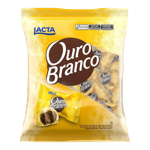 CHOCOLATE LACTA OURO BRANCO 1 KILO - UNIDADE