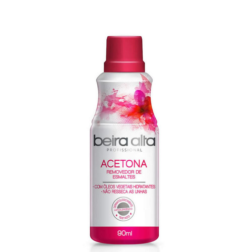 ACETONA REMOVEDOR DE ESMALTES BEIRA ALTA 90ML - CX COM 24 UN