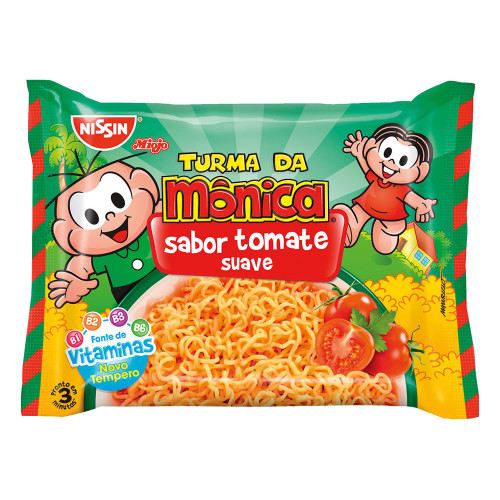 MACARRÃO INSTANTÂNEO NISSIN MIOJO LÁMEN 80GR TOMATE SUAVE - CX COM 50 UN