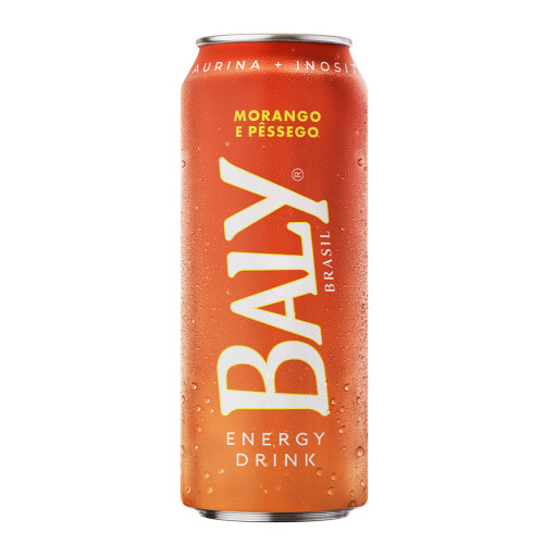 ENERGÉTICO BALY LATA 473ML MORANGO E PÊSSEGO - FD COM 6 UN