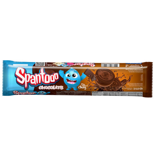 BISCOITO RECHEADO ITAMARATY SPANTOOO 80GR CHOCOLATE - CX COM 30 UN