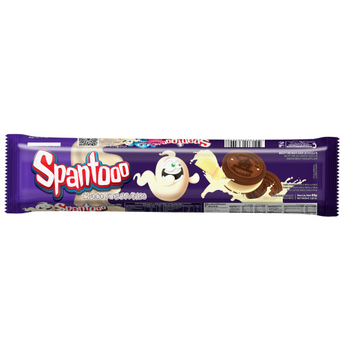 BISCOITO RECHEADO ITAMARATY SPANTOOO 80GR CHOCOLATE BRANCO - CX COM 30 UN