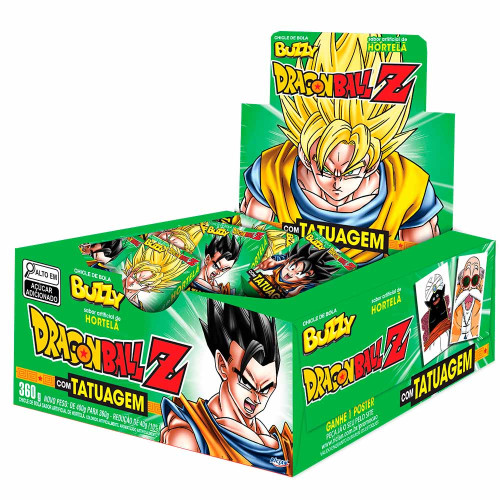 CHICLE BUZZY TATUAGEM RICLAN DRAGON HORTELÃ 360GR  - DP COM 90 UN