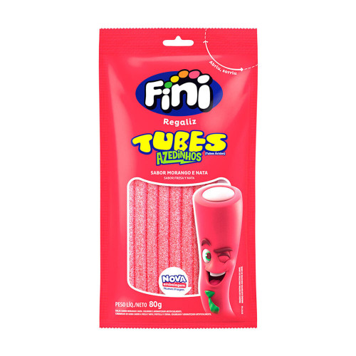 TUBES FINI 80GR MORANGO CÍTRICO - CX COM 12 UN