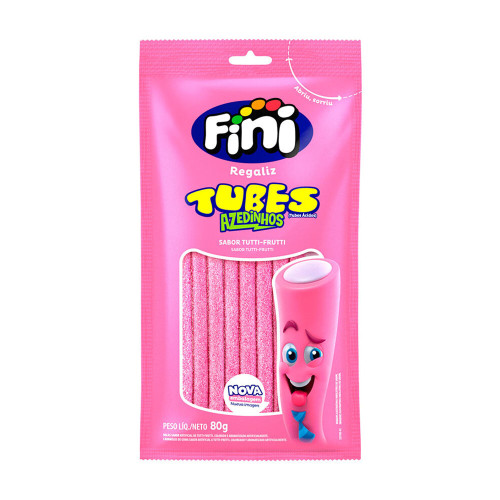 TUBES FINI 80GR TUTTI FRUTTI - CX COM 12 UN