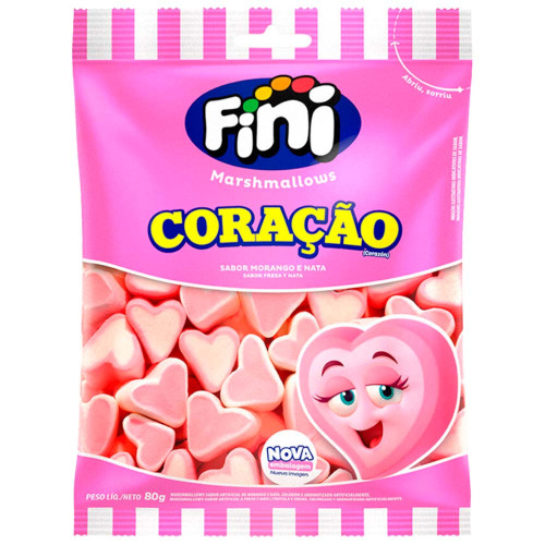 MARSHMALLOWS FINI 80GR CORAÇÃO - CX COM 12 UN