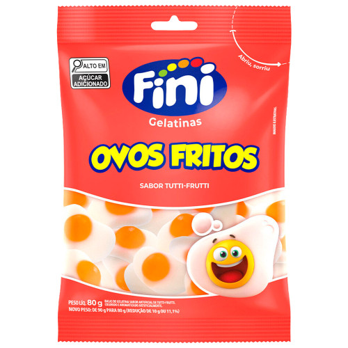 BALA DE GELATINA FINI 80GR OVOS FRITOS - CX COM 12 UN