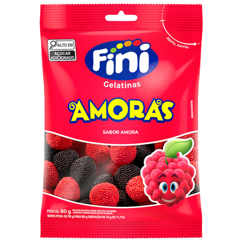 BALA DE GELATINA FINI 80GR AMORAS - CX COM 12 UN