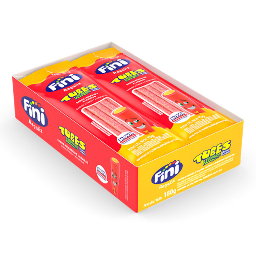 TUBES FINI 15GR MORANGO E LARANJA - DP COM 12 UN