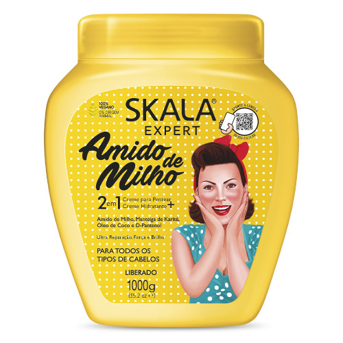 CREME SKALA POTE 1 KILO AMIDO DE MILHO - CX COM 6 UN