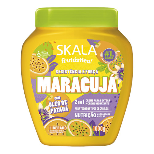 CREME PARA PENTEAR SKALA POTE 1 KILO MARACUJÁ - CX COM 6 UN
