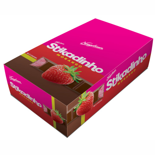 CHOCOLATE STIKADINHO 12,3GR MORANGO - DP COM 32 UN