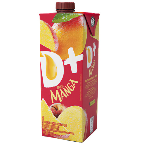 SUCO DE FRUTAS D+ 1 LITRO MANGA - CX COM 12 UN