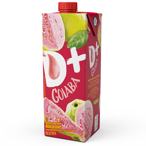 SUCO DE FRUTAS D+ 1 LITRO GOIABA - CX COM 12 UN