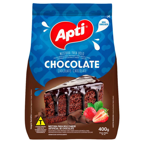 MISTURA P/ BOLO APTI 400GR CHOCOLATE - CX COM 12 UN