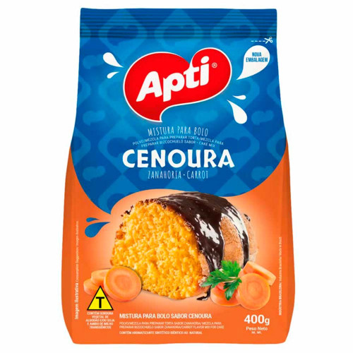 MISTURA P/ BOLO APTI 400GR CENOURA - CX COM 12 UN