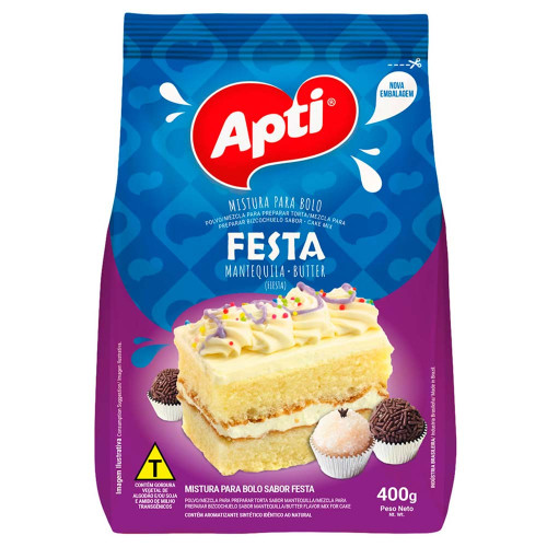 MISTURA P/ BOLO APTI 400GR FESTA - CX COM 12 UN