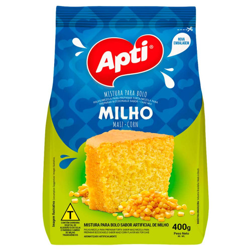 MISTURA P/ BOLO APTI 400GR MILHO - CX COM 12 UN