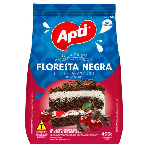 MISTURA P/ BOLO APTI 400GR FLORESTA NEGRA - CX COM 12 UN