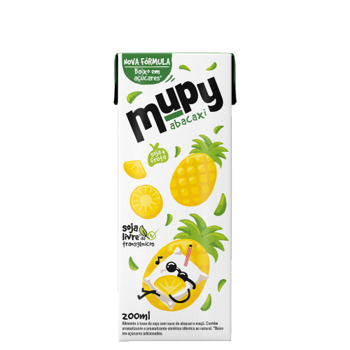 SUCO DE SOJA MUPY 200ML ABACAXI - CX COM 27 UN