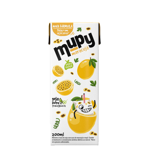 SUCO DE SOJA MUPY 200ML MARACUJÁ - CX COM 27 UN