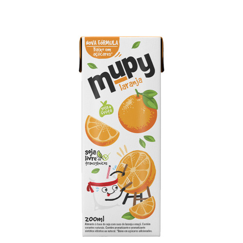 SUCO DE SOJA MUPY 200ML LARANJA - CX COM 27 UN
