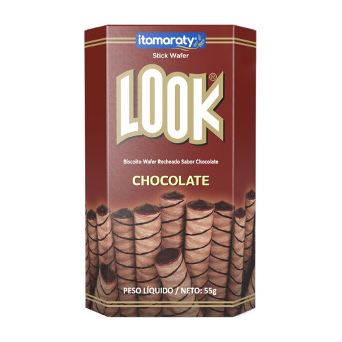 BISCOITO WAFER LOOK ITAMARATY 55GR CHOCOLATE - CX COM 20 UN