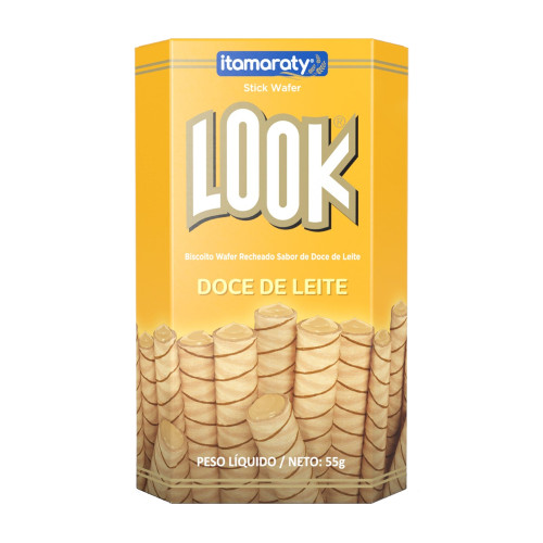 BISCOITO WAFER LOOK ITAMARATY 55GR DOCE DE LEITE - CX COM 20 UN