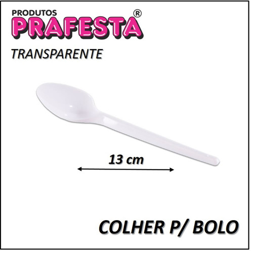 COLHER PARA BOLO PRAFESTA COM 50 UN TRANSPARENTE - CX COM 20 PC