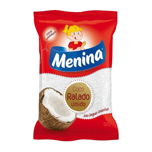 COCO RALADO MENINA 50GR ÚMIDO E ADOÇADO - CX COM 48 UN