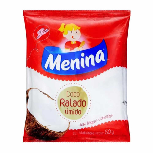 COCO RALADO MENINA 50GR ÚMIDO E ADOÇADO - CX COM 48 UN