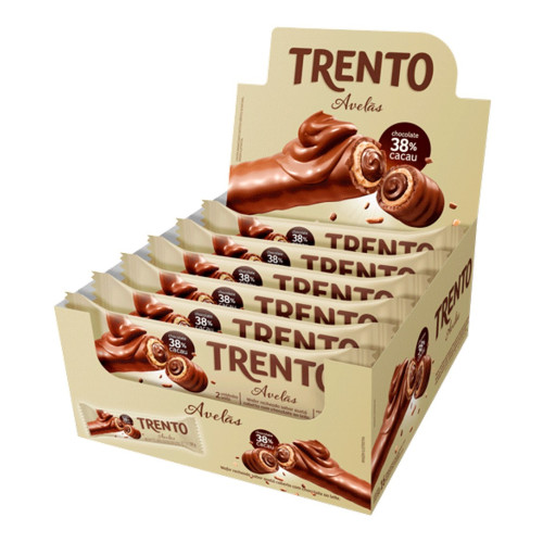 CHOCOLATE TRENTO PECCIN 29GR AVELÃS - DP COM 16 UN