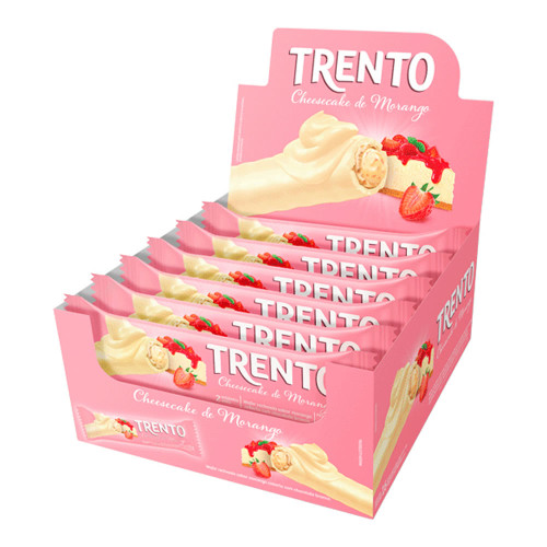 CHOCOLATE TRENTO PECCIN 29GR CHEESECAKE DE MORANGO - DP COM 16 UN