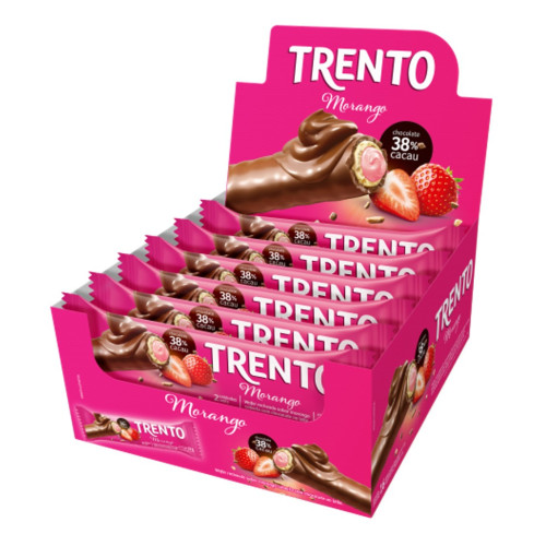 CHOCOLATE TRENTO PECCIN 29GR MORANGO - DP COM 16 UN