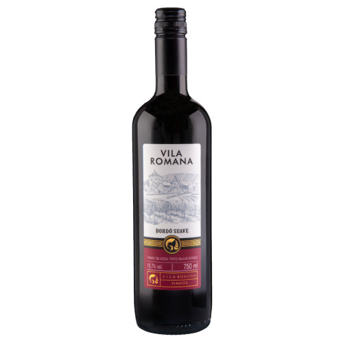 VINHO VILA ROMANA 750ML BORDÔ SUAVE - CX COM 12 UN