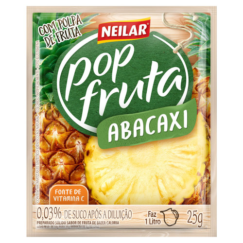 REFRESCO EM PÓ POP FRUTA NEILAR 25GR ABACAXI - DP COM 20 UN